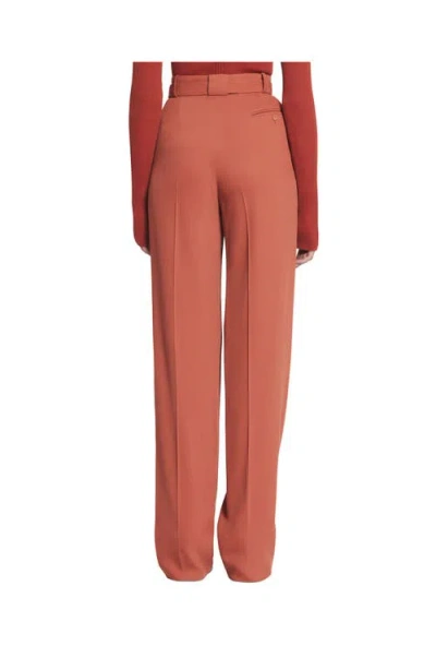 Lanvin Wool And Viscose Like Pants With Darts In Orange