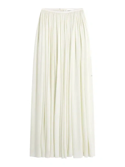 Lanvin Maxi Skirt In Silk Georgette In White