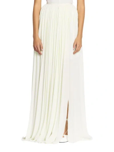 Lanvin Maxi Skirt In Silk Georgette In White