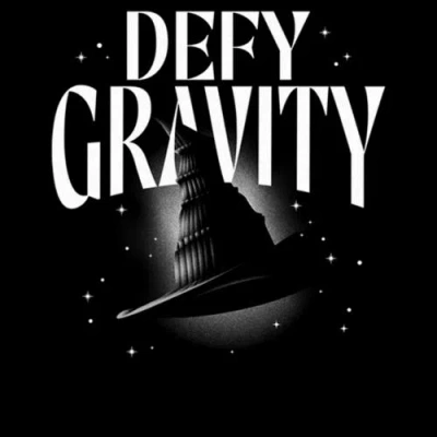 Wicked Girl's  Defy Gravity Witch Hat  Graphic T-shirt In Black