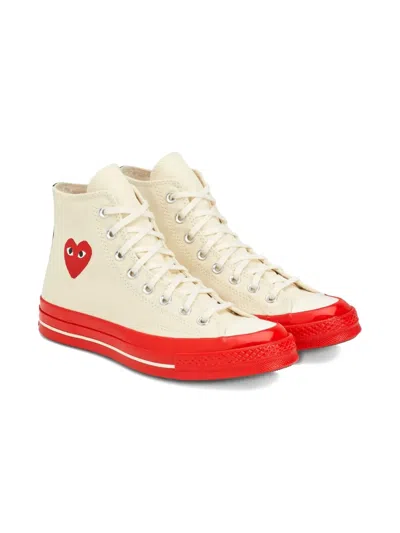 Comme Des Garçons Play X Converse Heart-logo Hi-top Sneakers In Orange