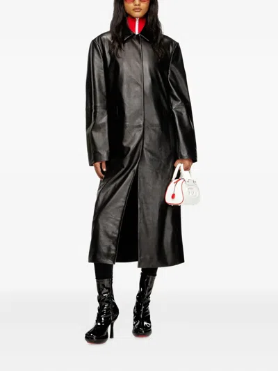 Diesel Lancelot Leather Coat In Black