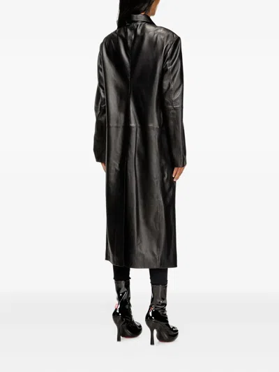 Diesel Lancelot Leather Coat In Black