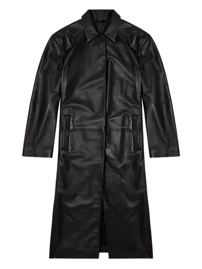 Diesel Lancelot Leather Coat In Black
