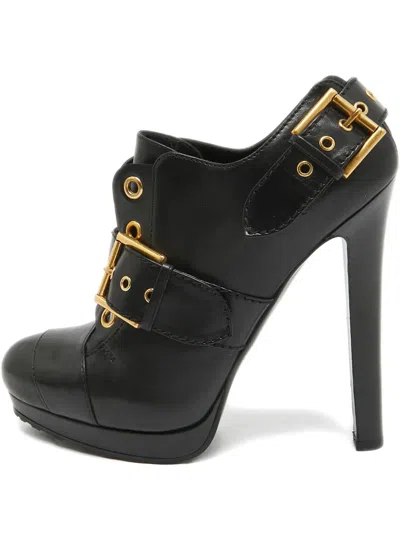 Pre-owned Alexander Mcqueen 145mm Eyelet-detail Buckled Boots