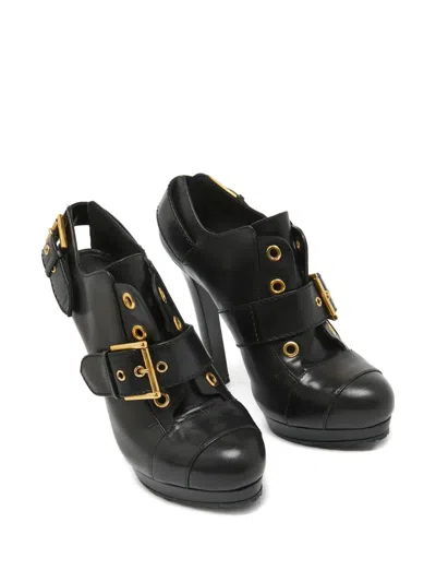 Pre-owned Alexander Mcqueen 145mm Eyelet-detail Buckled Boots