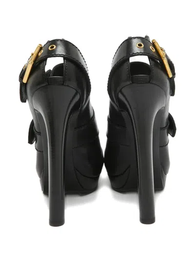 Pre-owned Alexander Mcqueen 145mm Eyelet-detail Buckled Boots