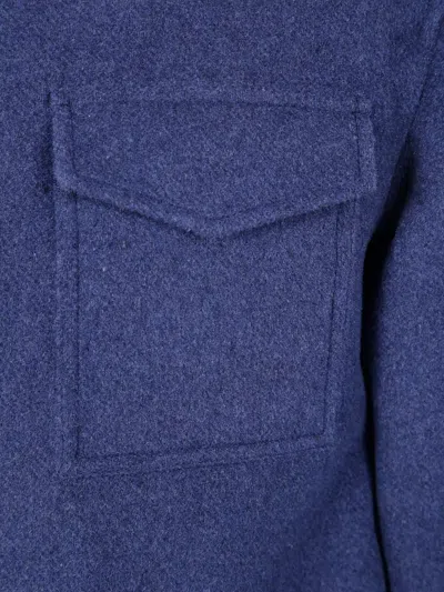 Herno Shirt Collar Field Jacket In Blue