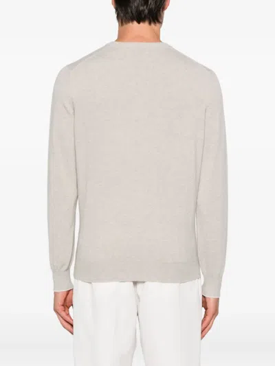 Brunello Cucinelli V-neck Cashmere Sweater In Nude