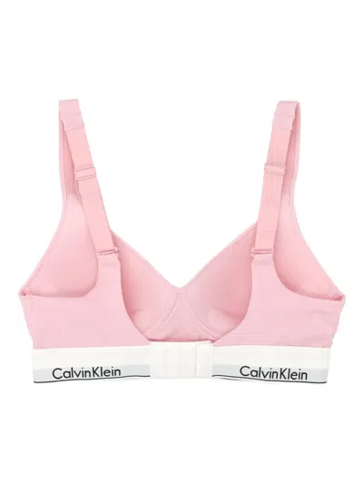 Calvin Klein Logo-band Bralette In Pink