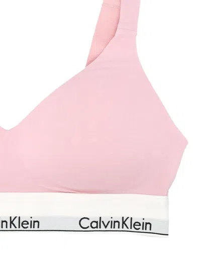 Calvin Klein Logo-band Bralette In Pink
