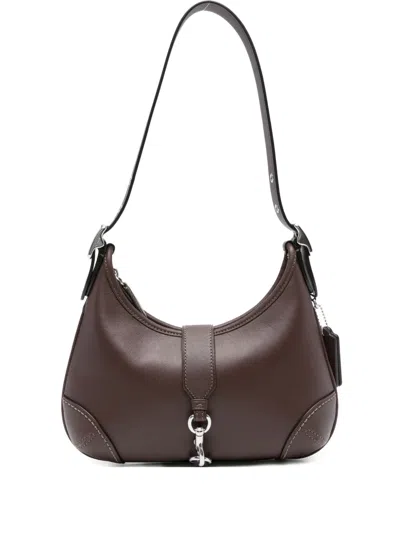 Coach Hamptons Clasp-detail Leather Shoulder Bag