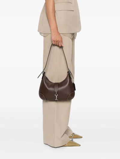 Coach Hamptons Clasp-detail Leather Shoulder Bag
