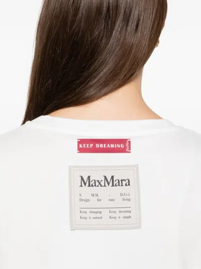 S Max Mara Logo Cotton T-shirt In White