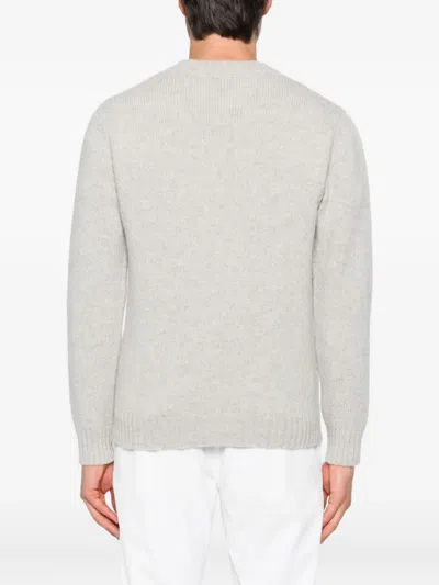 Eleventy V-neck Wool Sweater In Gray