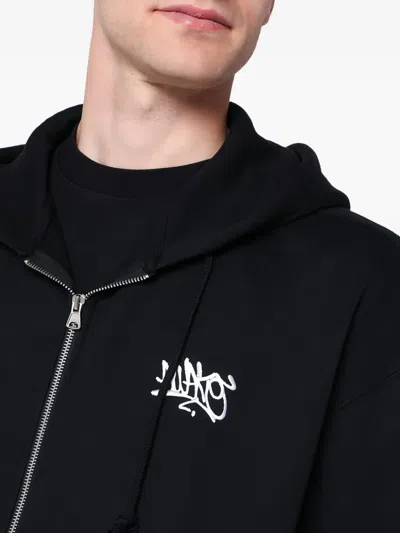 Awake Ny Mens All City Zip-up Brand-embroidery Cotton-jersey Hoody Black Xl In Black