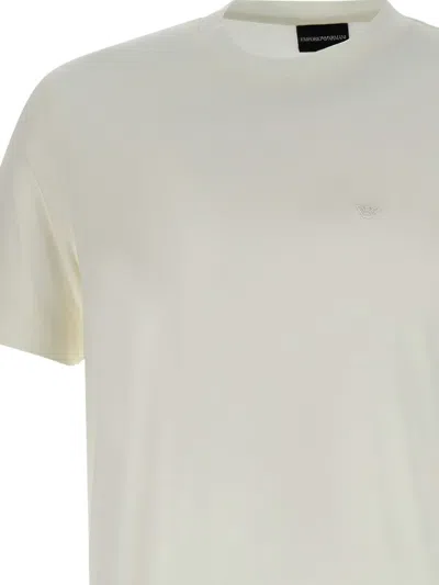 Emporio Armani T-shirt With Chest Logo In Neutral