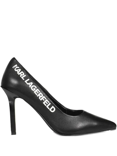 Karl Lagerfeld 95mm Leather Pumps In Black