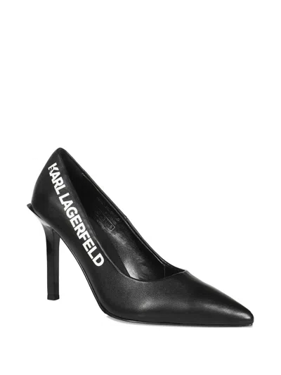 Karl Lagerfeld 95mm Leather Pumps In Black