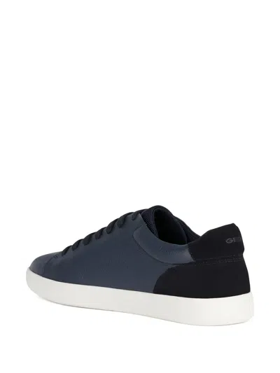 Geox Avola Leather Panel Trainers In Blue