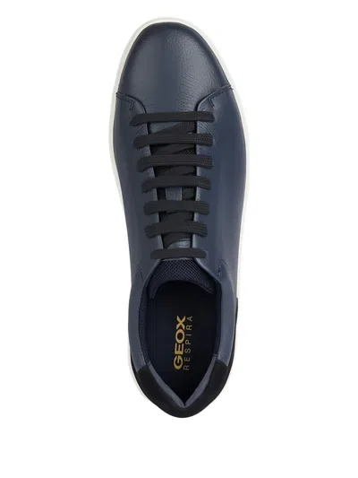 Geox Avola Leather Panel Trainers In Blue