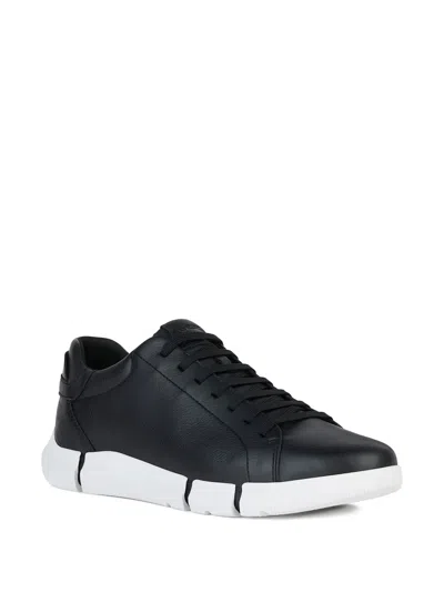 Geox Adacter Leather Lace-up Sneakers In Multi