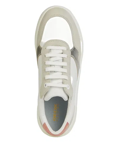 Geox Dalyla Leather Panelled Sneakers In Gray