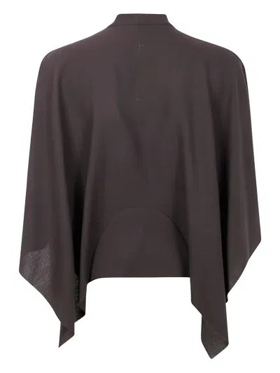 Rick Owens Tie-front Cape Top In Brown