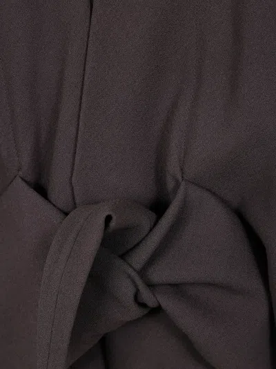 Rick Owens Tie-front Cape Top In Brown