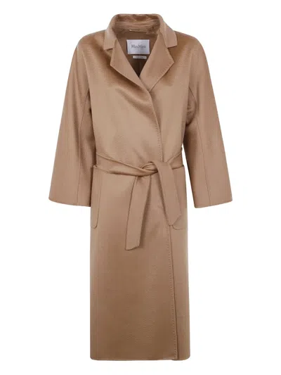 Max Mara Belted Cashmere Coat In Brown