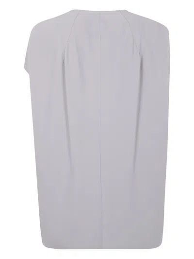 Rick Owens V-neck Short-sleeve Blouse In Gray
