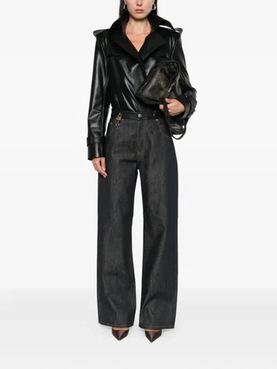 Stella Mccartney Jeans With Key Details Finished In Leather