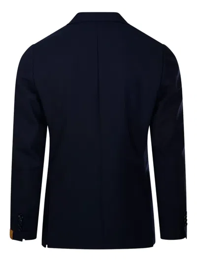 Santaniello Double-breasted Tailored Jacket In Blue
