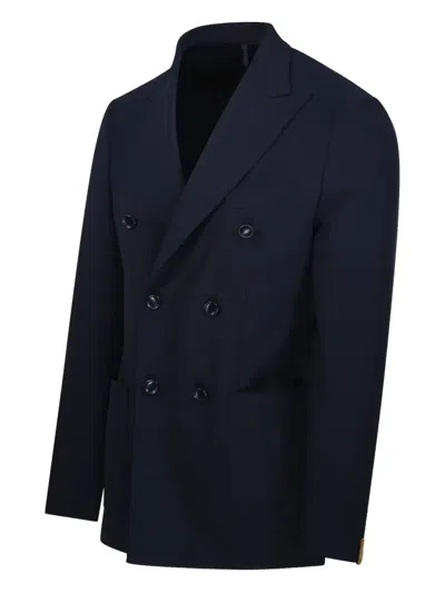 Santaniello Double-breasted Tailored Jacket In Blue