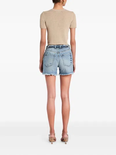 Ser.o.ya Mia Frayed Distressed Denim Shorts