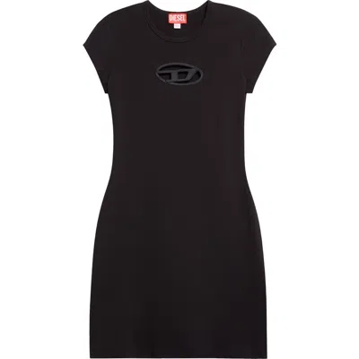 Diesel ® D-angiel Stretch Cotton Minidress In Black