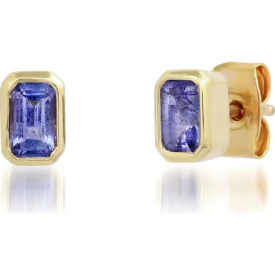 Elliot Young 14k Knife Edge Gemstone Stud Earrings
