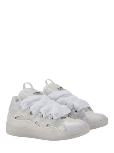 Lanvin Leather Curb Sneakers With Glitter Effect