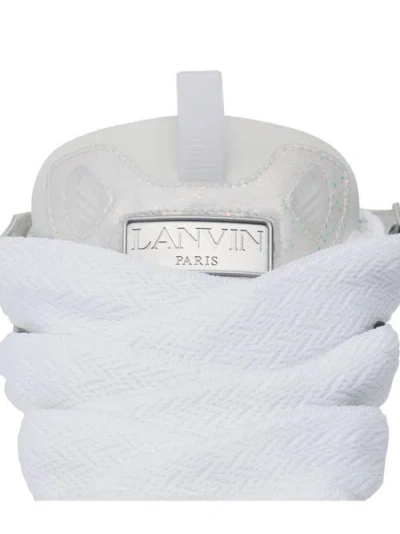 Lanvin Leather Curb Sneakers With Glitter Effect