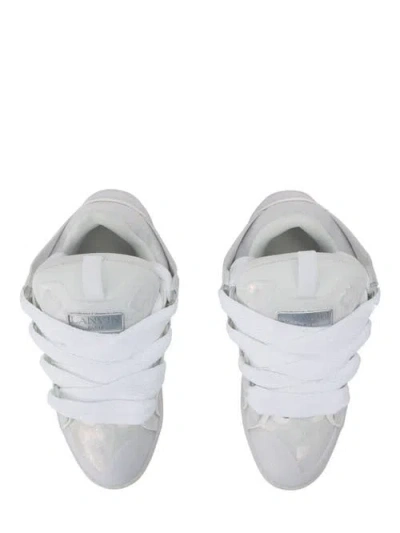 Lanvin Leather Curb Sneakers With Glitter Effect