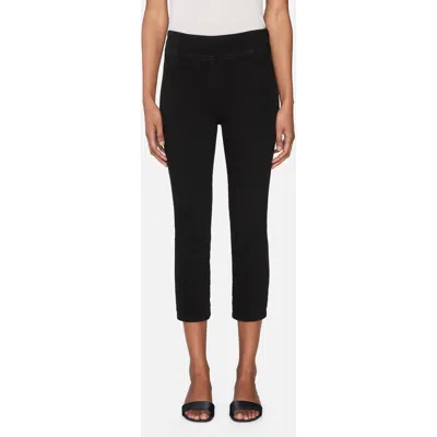 Frame Jetset Weekend Pull-on High Waist Capri Jeans In Black
