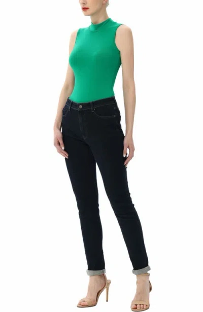 Kimi & Kai Turtleneck Sleeveless Bodysuit In Green