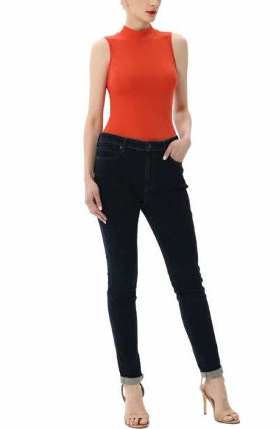 Kimi & Kai Turtleneck Sleeveless Bodysuit In Red
