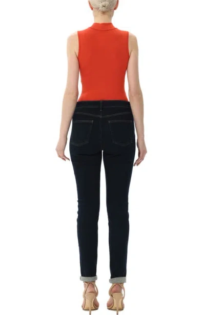 Kimi & Kai Turtleneck Sleeveless Bodysuit In Red