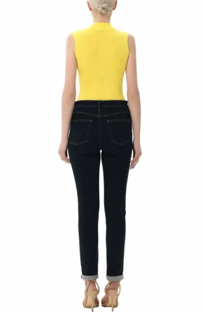 Kimi & Kai Turtleneck Sleeveless Bodysuit In Yellow