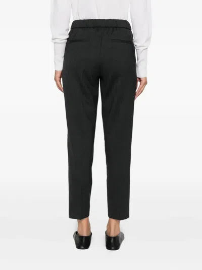 Peserico Side-stripe Elasticated-waistband Trousers In Black