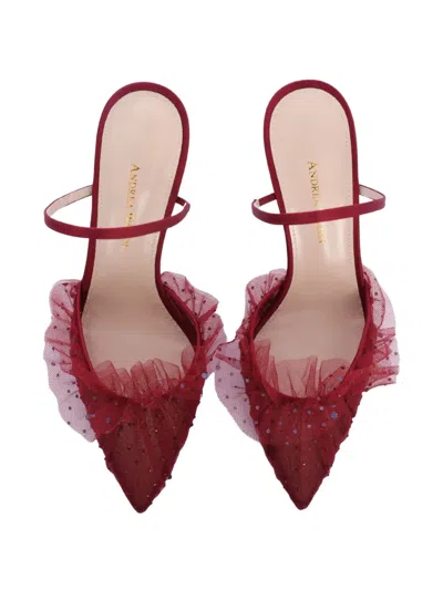 Andrea Wazen 75mm Franca Ruffled Mules