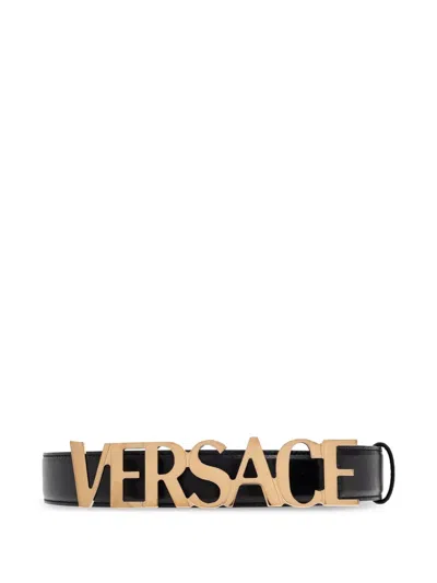Versace Leather Belt In Black