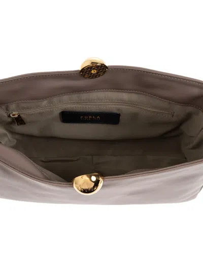 Furla Soft Large Shoulder Bag With Adjustable Strap In Green
