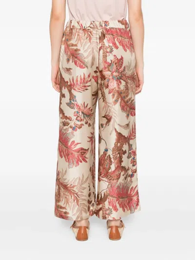 Weekend Max Mara Floral-print Silk Trousers In Multi